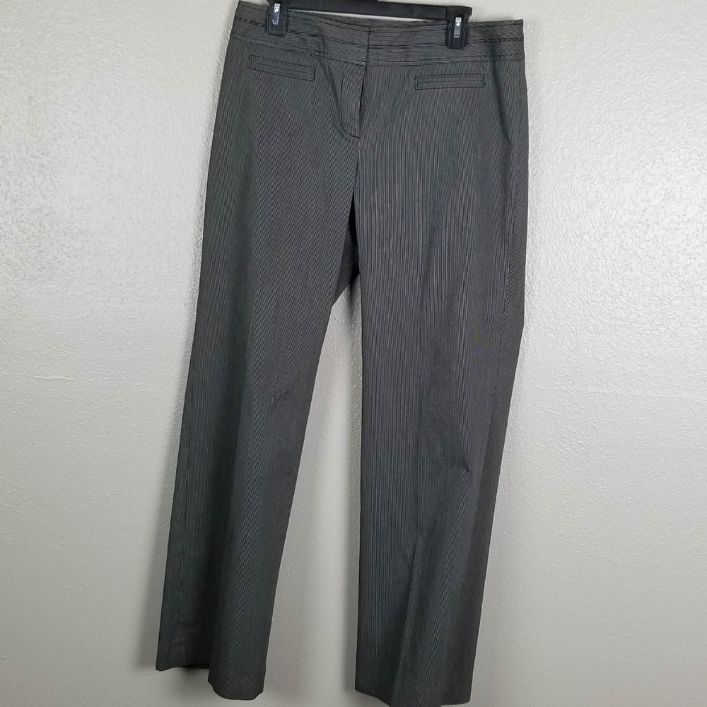 City Unltd Pinstripe Mid-Rise Straight Leg Pant 12